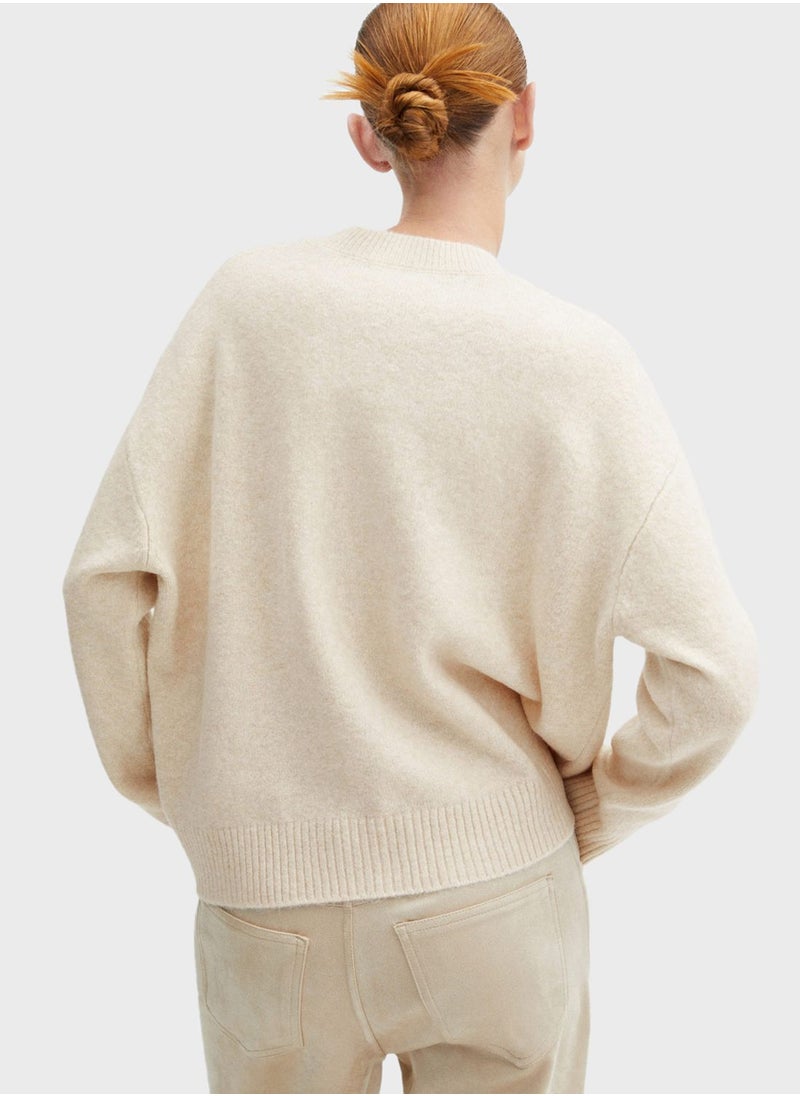 MANGO - Round Neck Knitted Sweater - Image 1