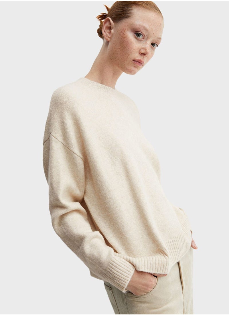 MANGO - Round Neck Knitted Sweater - Image 1
