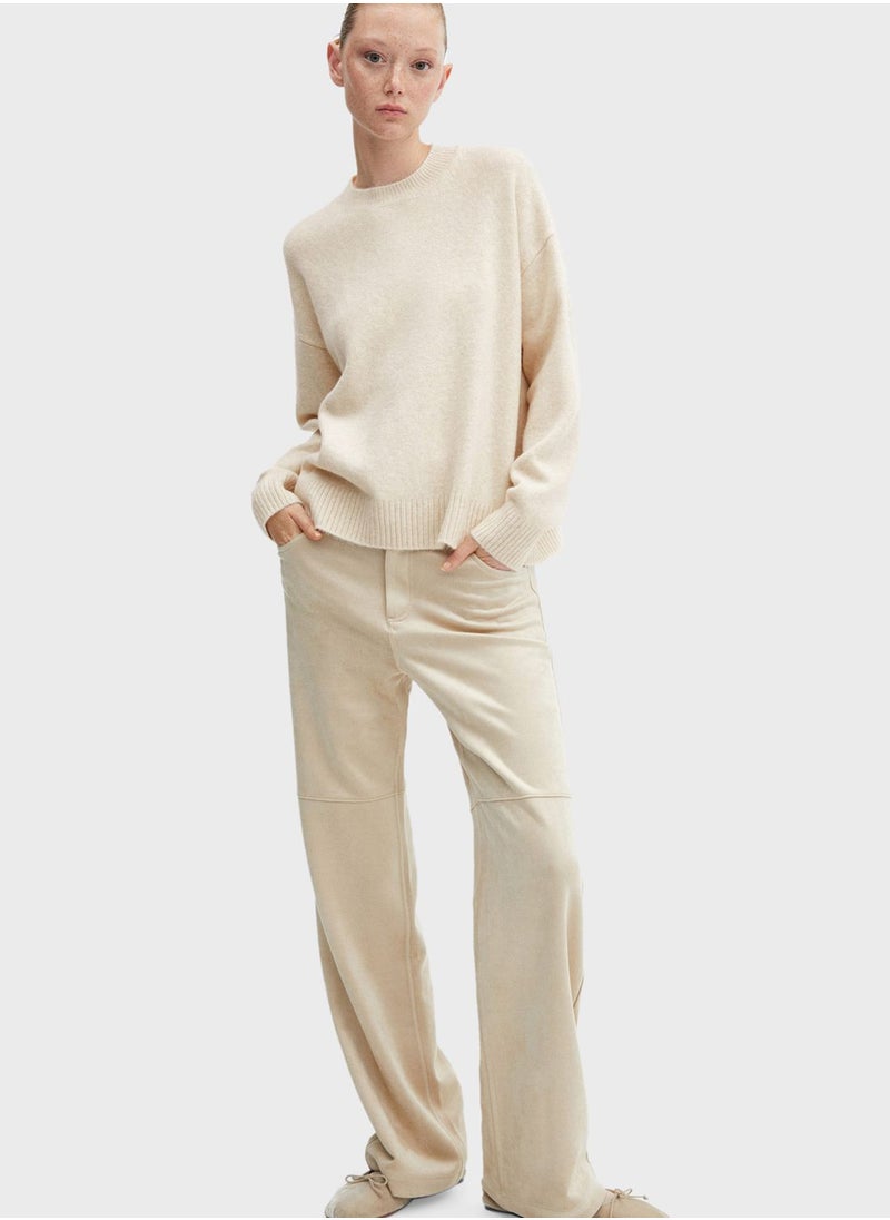 MANGO - Round Neck Knitted Sweater - Image 1