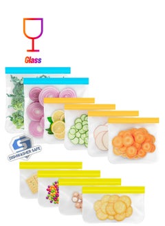 General Reusable Food Storage Bags Stand Up, 10 Packs of Leak-Proof Reusable Frozen Lunch Bags with 3 Sizes for Marinate Meats, Sandwich, Snack, Cereal, Travel Item  - Image 1