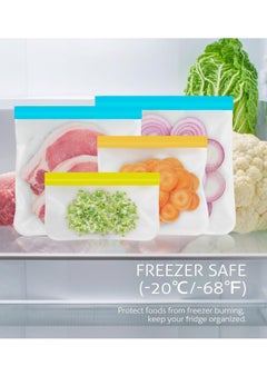 General Reusable Food Storage Bags Stand Up, 10 Packs of Leak-Proof Reusable Frozen Lunch Bags with 3 Sizes for Marinate Meats, Sandwich, Snack, Cereal, Travel Item  - Image 3