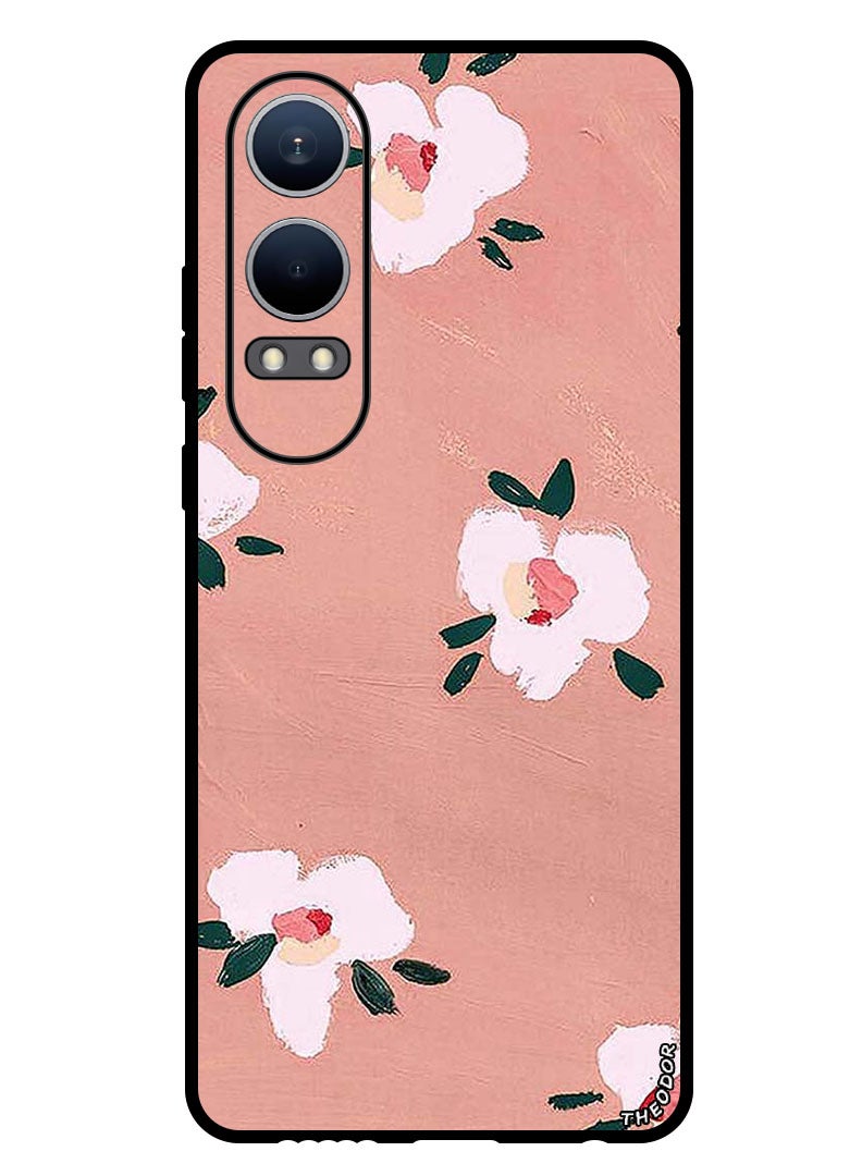 Theodor Protective Case Anti Scratch Shock Proof Bumper Cover For OnePlus Nord CE4 Lite Peach Flowers  - Image 1