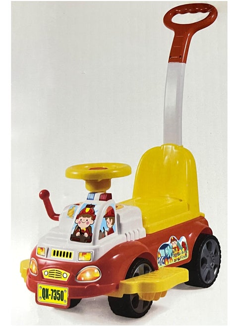 3-in-1 push-and-ride car for kids with barriers and foot pedals With music and light