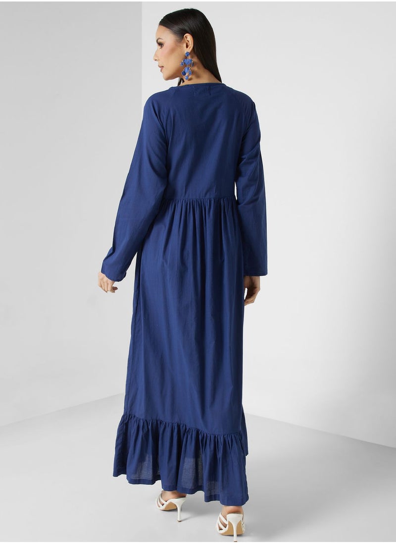 ARABIAN CLOSET - Embroidered Tiered Jalabiya - Image 1