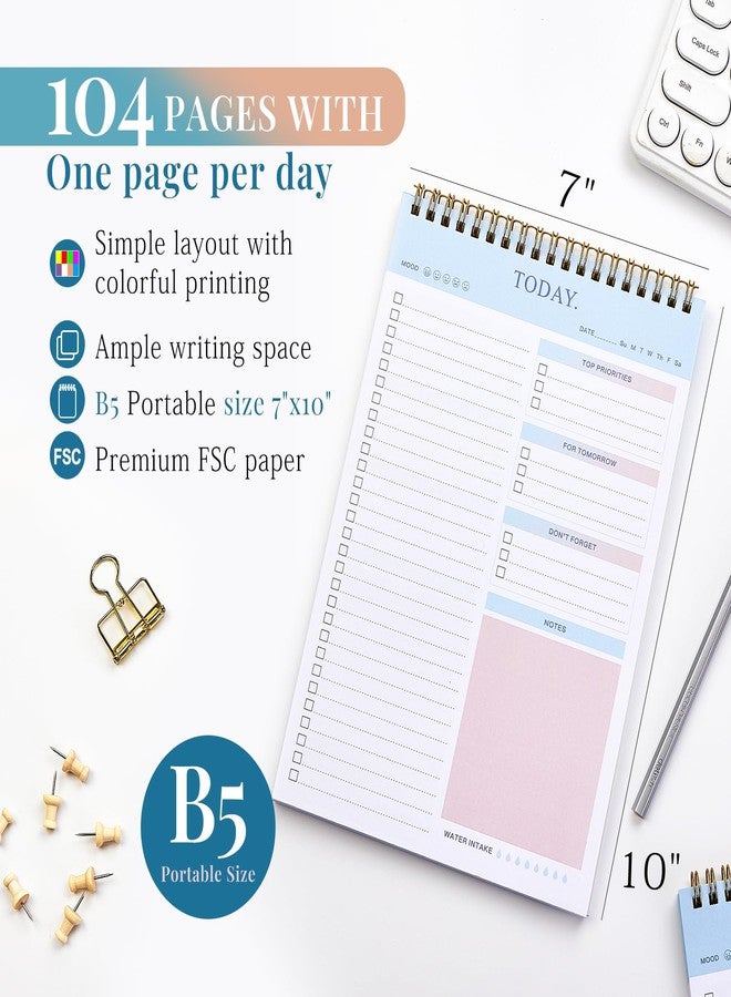 JUBTIC To Do List Notepad - Daily Planner Pad CheckList Organizer Agenda Pad for Work,Daily Schedule Notebook Habit Tracker for Task Management Suitable for School, Office and Home -7" x 10" - Image 3