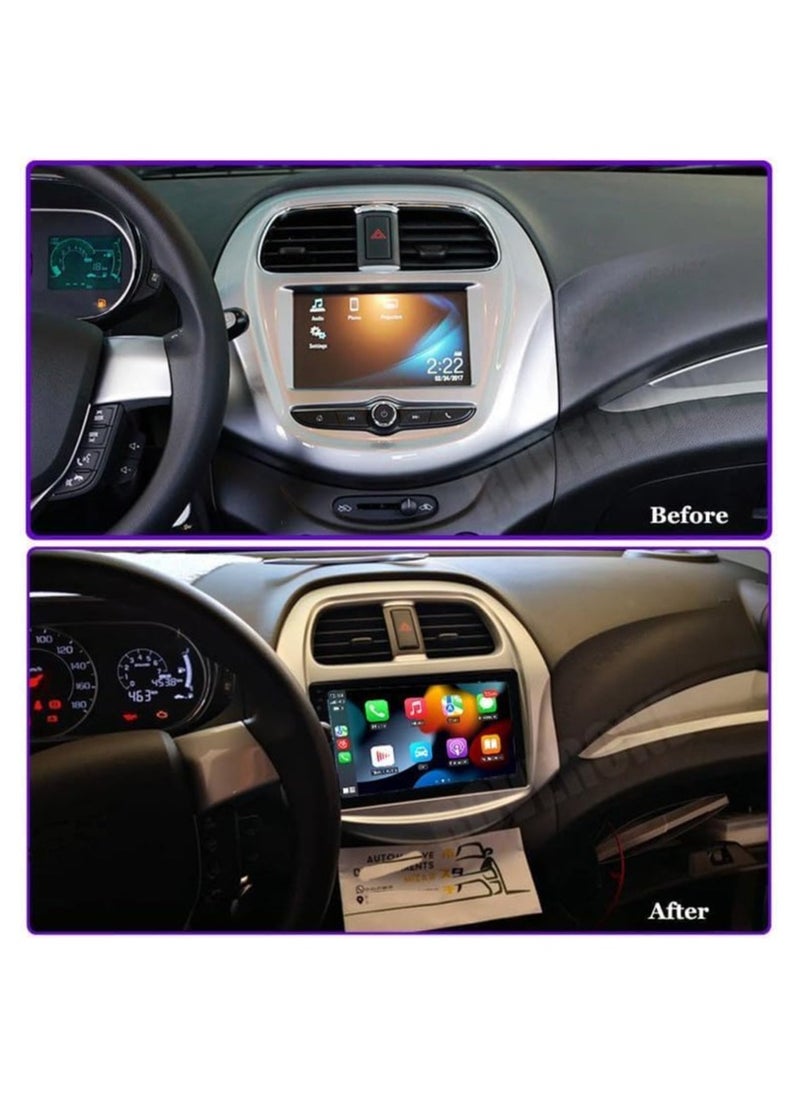SHEZA STAR Android Car Stereo for Chevrolet Spark Beat 2018-2020 8GB RAM 128GB ROM Support SIM Card, Carplay, Mirror Link Wi-Fi BT, Radio GPS Navigation, 9 Inch IPS Touch Screen with AHD Camera Included  - Image 2