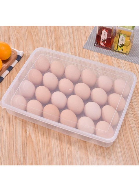 RYLAN 24 Grid Egg Storage Box Egg Refrigerator Storage Tray, Stackable Plastic Egg Containers for Fridge Kitchen Size of the 24 egg storage box is (31x23x6) Cm