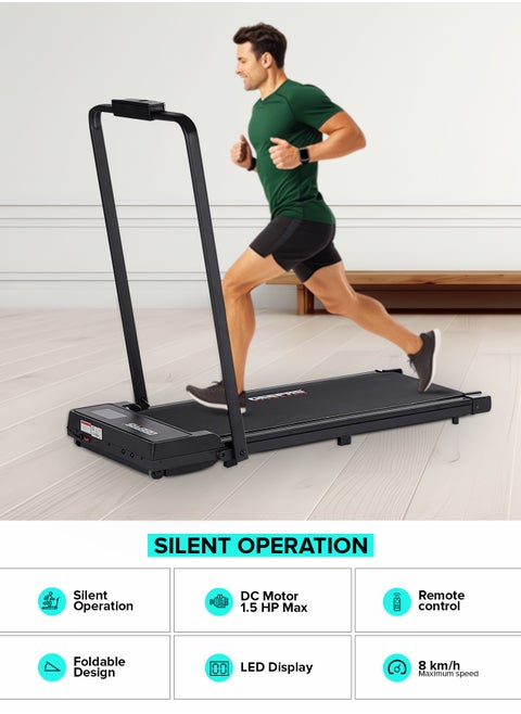Treadmill Silent Operation with Remote Control | LED Display and Adjustable Speed Range| Foldable Design, Perfect for Home Workouts, Gym Training, Weight Loss| 2 Years Warranty GFT90007