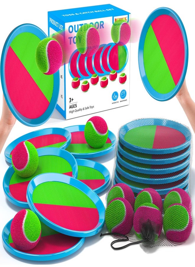 Bennol Toss and Catch Ball Game Outdoor Toys for Kids Outdoor Outside Games Toys for Kids Ages 3 4 5 6 7 8 9 10 Yard Backyard Games Beach Outside (6 Paddle 6 Balls Bulk Set) - Image 1