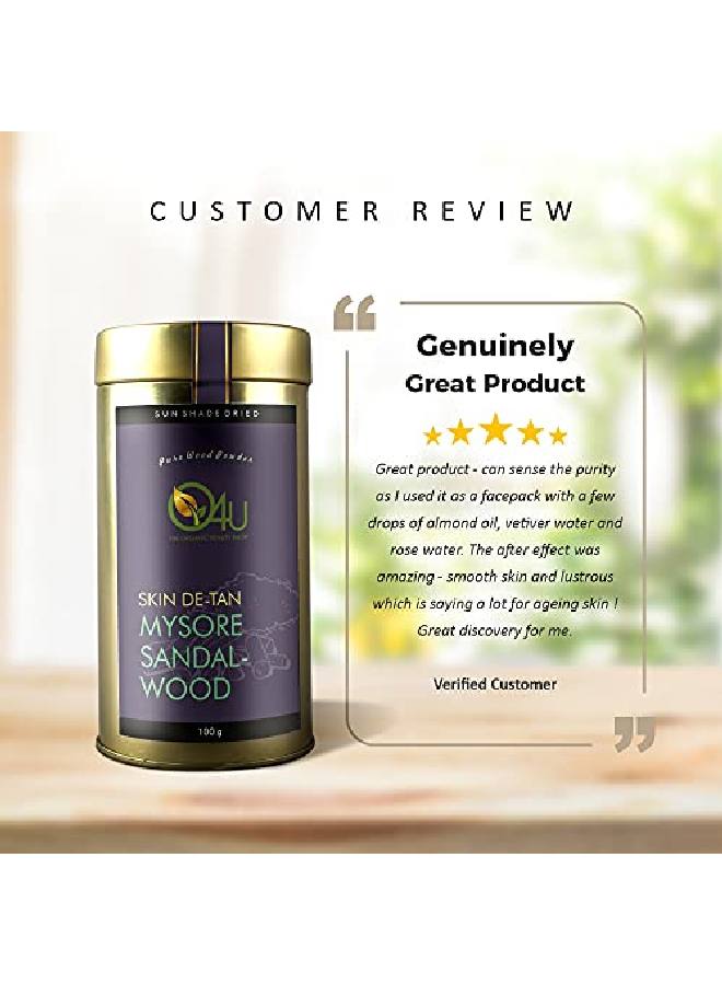 O4U Mysore Sandalwood Powder For De Tan Glowing Skin Oil Control Fades Acne Scars Ageing Marks | Usda Certified 100% Pure Organic | (100G)  - Image 5