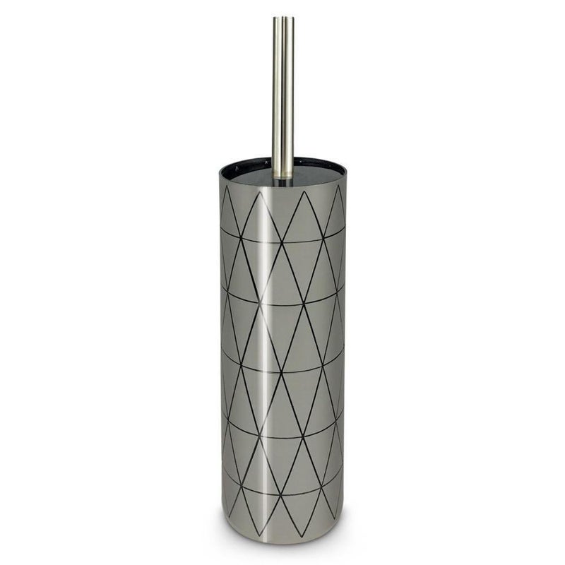 Freelance Miami Polystyrene Toilet Brush Holder Bathroom Cleaner Silver - Image 1