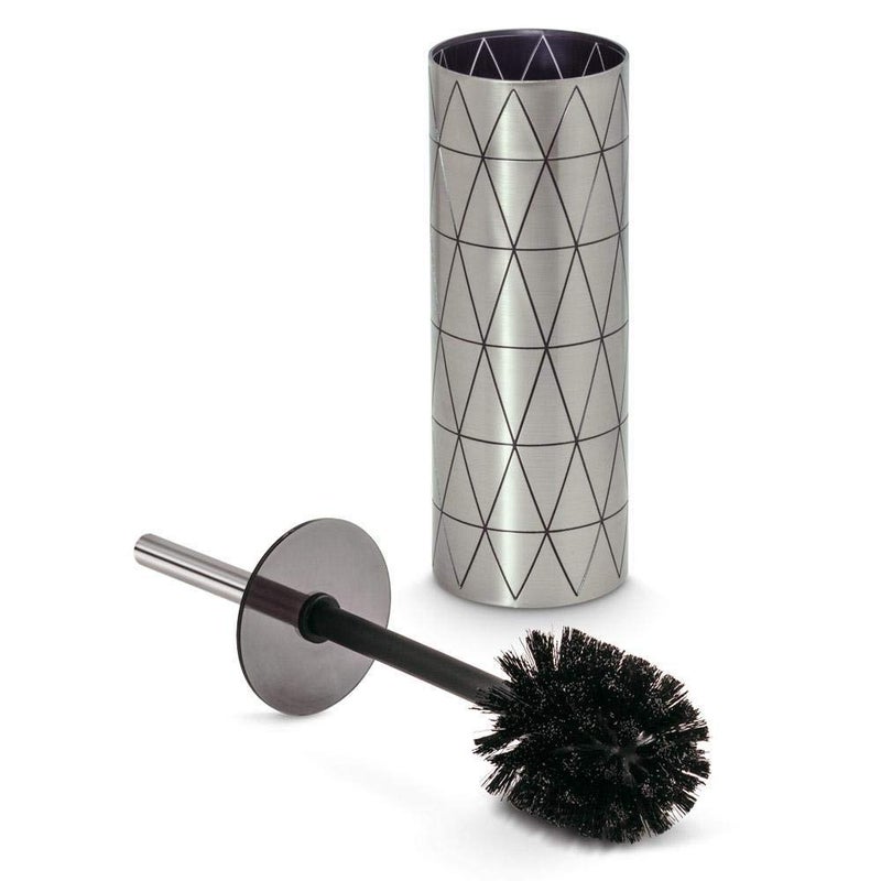 Freelance Miami Polystyrene Toilet Brush Holder Bathroom Cleaner Silver - Image 2
