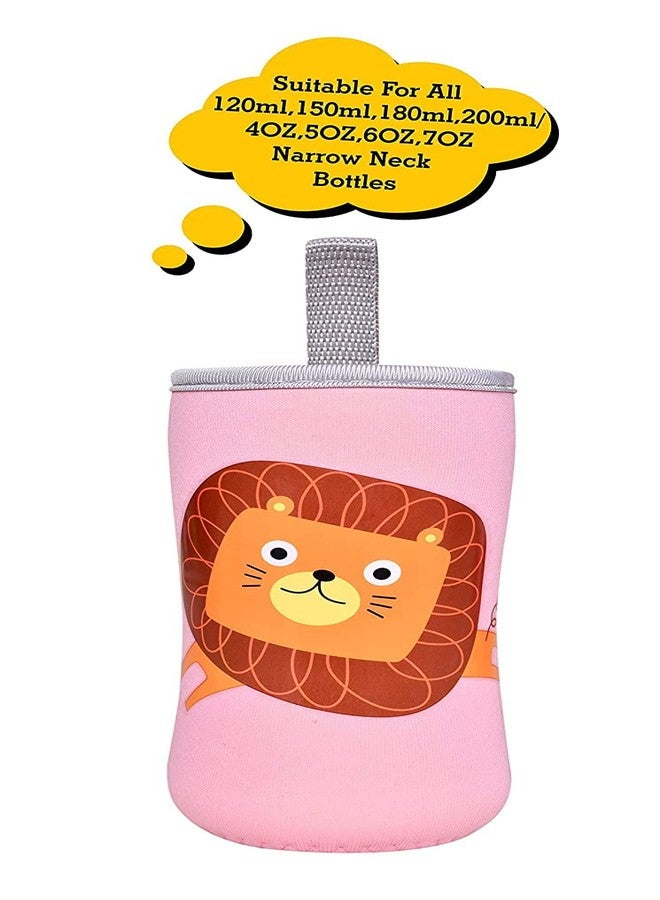 Aplam Chaplam Cute Animated Patterned Soft Stretchable Baby Feeding Bottle Cover with Easy to Hold Strap for 120ml, 150ml, 240ml (Pack of 2- Multicolor6) - Image 2