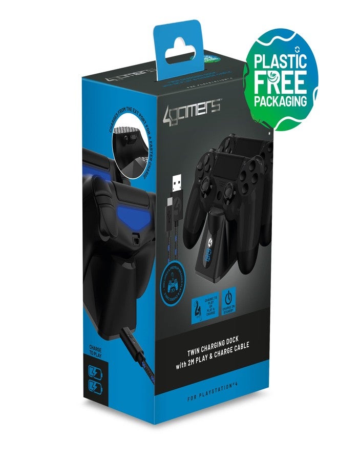 4Gamers SP-C100 Twin Charging Dock with 2M Play & Charge Cable Compatible with PS4 - Image 2