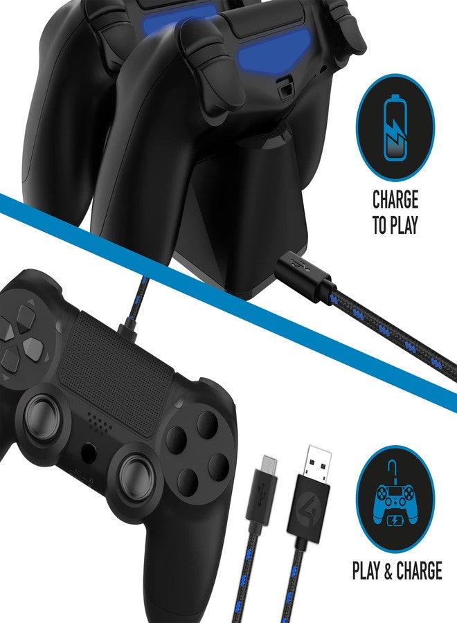 4Gamers SP-C100 Twin Charging Dock with 2M Play & Charge Cable Compatible with PS4 - Image 4