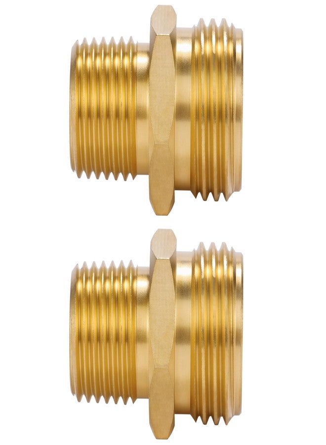 Sanpaint 2 Pack 3/4" GHT to 1/2" NPT Male Connector, Brass Garden Hose Fitting, Male Hose Adapter,Brass Garden Hose to Pipe Fittings Connect - Image 3