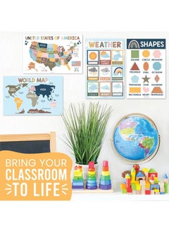 Homeosoobone 16 Early Childhood Education Posters 1-3 Years Old Preschool Early Education Supplies Kindergarten Primary School Teachers Home School Supplies Letter Posters  - Image 4