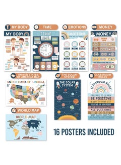 Homeosoobone 16 Early Childhood Education Posters 1-3 Years Old Preschool Early Education Supplies Kindergarten Primary School Teachers Home School Supplies Letter Posters  - Image 2