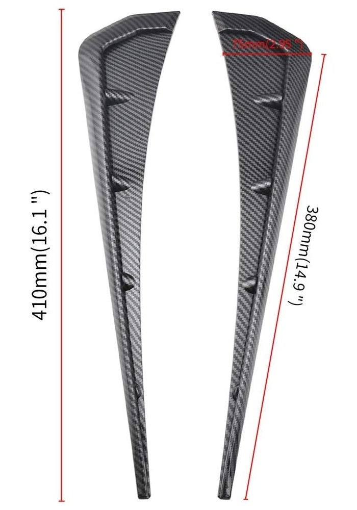 QASULER Car Blade Side Wing Vent Gills - Glossy Black - Image 4