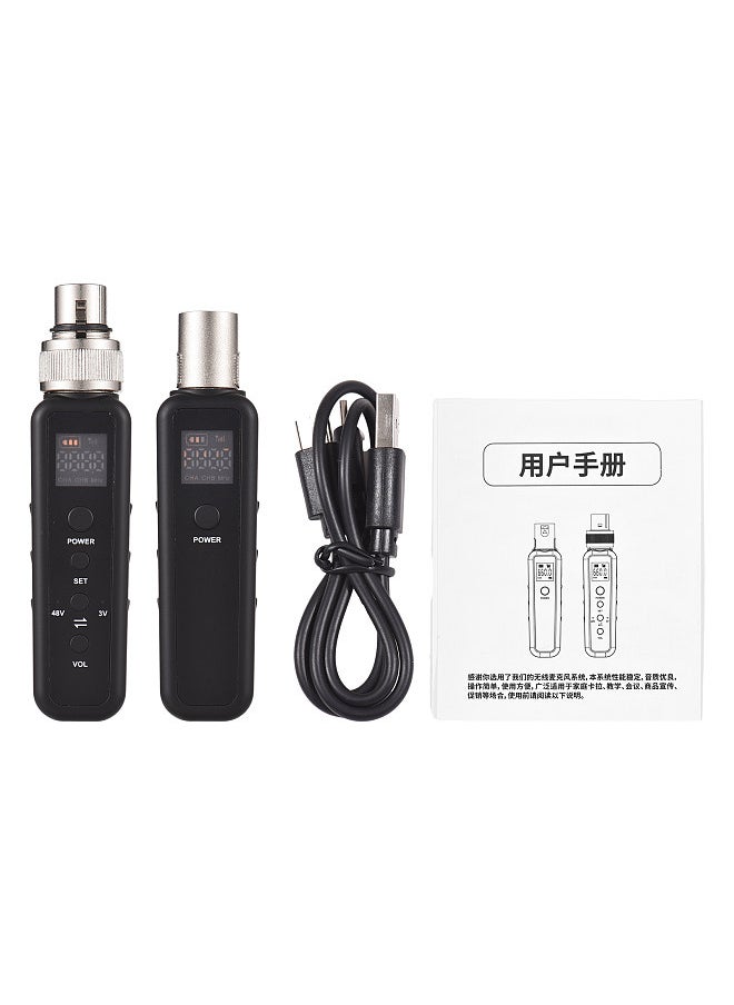 Microphone Wired to Wireless Xlr Transmitter and Receiver UHF Wireless Mic System