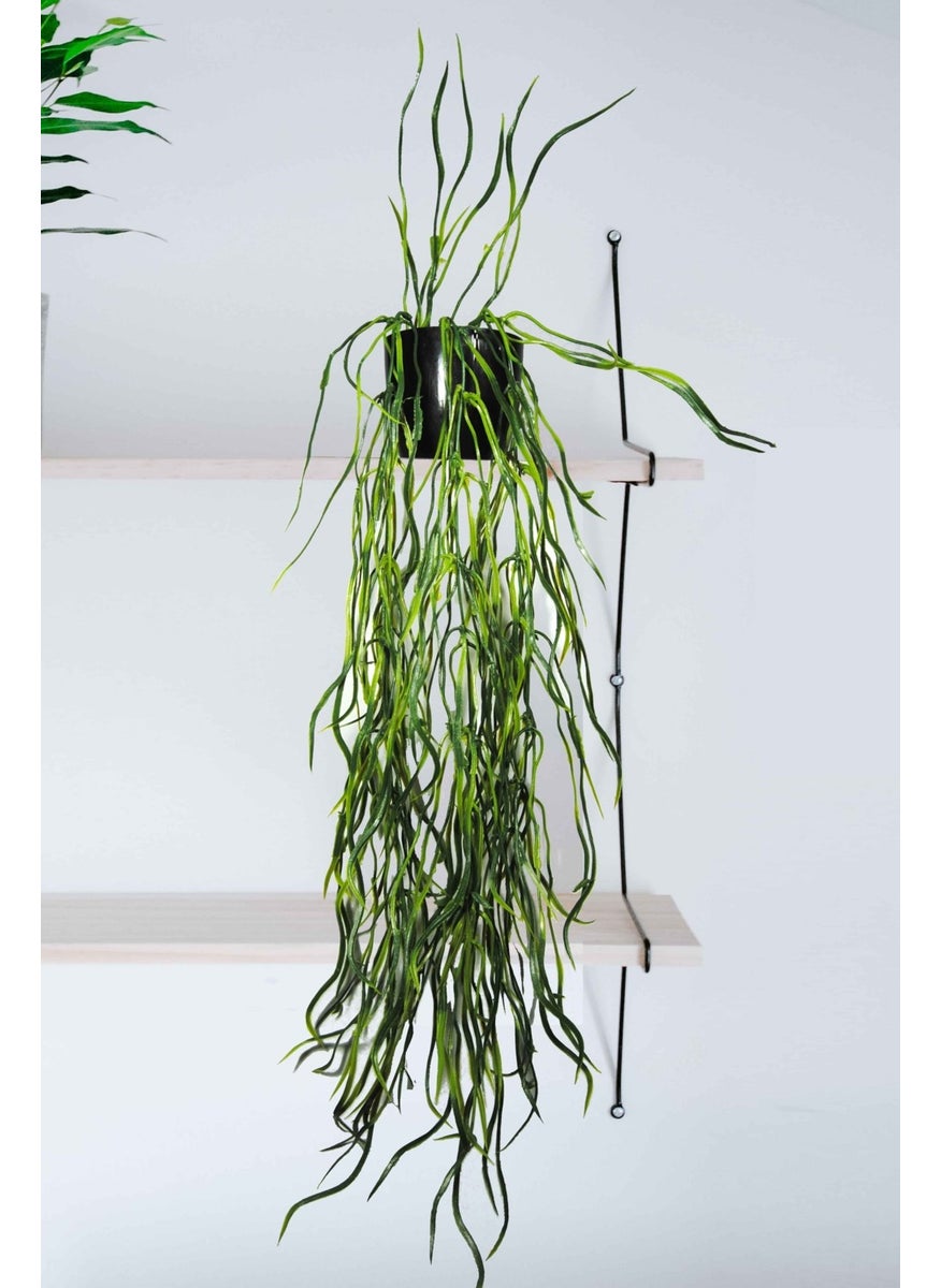Lila Home Lilac Home Artificial Flower Pendant Lamp Jumbo Moss Bunch in Black Pot  - Image 1