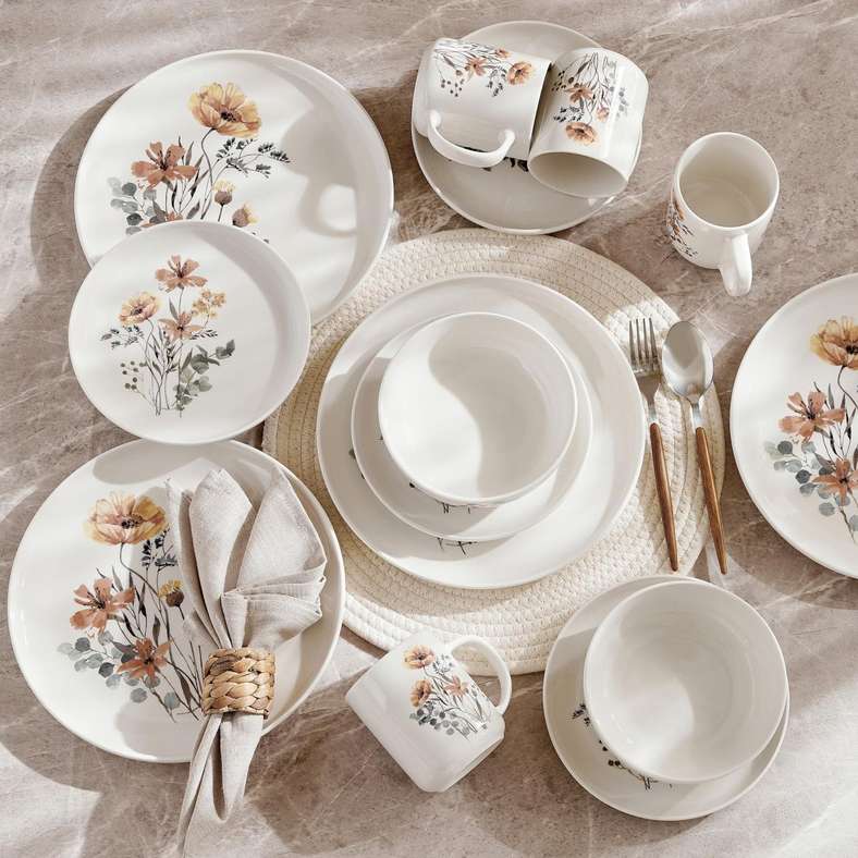 Pan Home Floral Garden 16-Piece Dinner Set for All