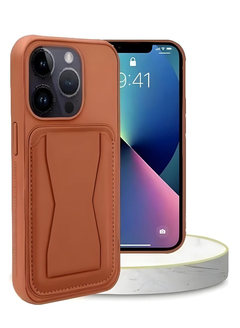 Mlbose iPhone 13 Pro Case Cover Shockproof Back Card Storage & built-in Kickstand Case PU leather for a stylish look Back Cover For iPhone 13 Pro 6.1-inch - Image 1