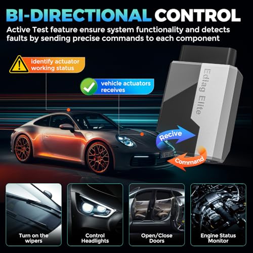 KINGBOLEN Ediag Elite OBD2 Scanner Bluetooth, Bi-Directional Control Scanner All System Diagnostic Tool for iOS & Android, 15+ Hot Reset, CANFD Protocol, FCA AutoAuth, No Subscriptions Lifetime Update - Image 3