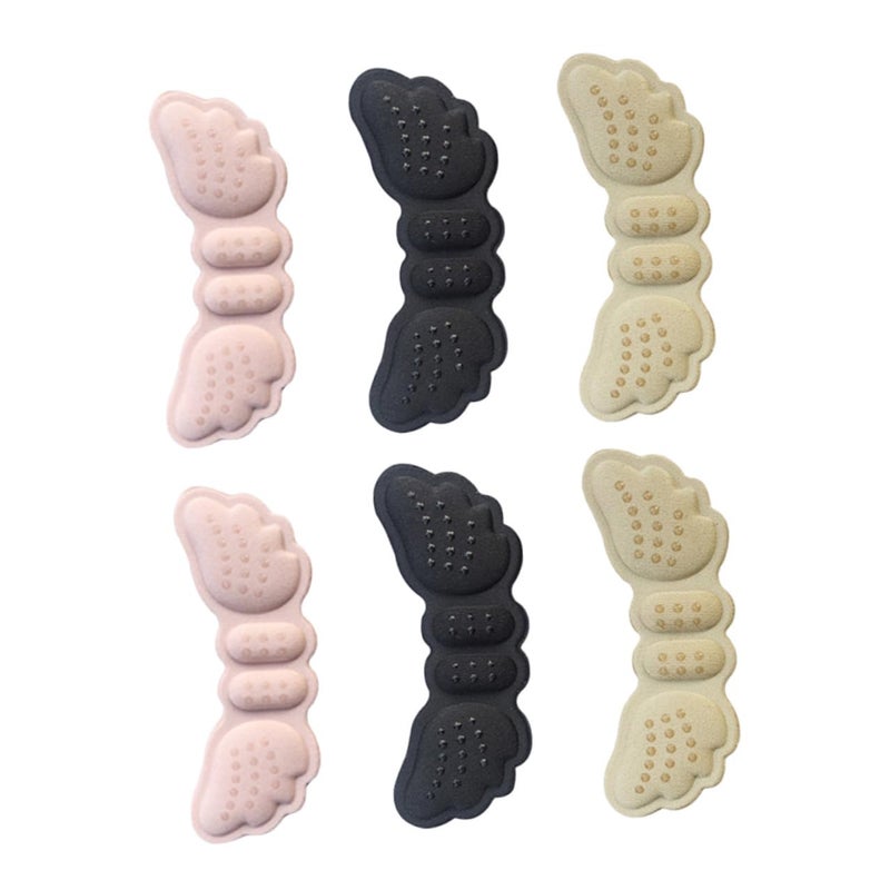 3 Pairs Thin Anti Wear Self Adhesive Heel Patches Blister Pads Wings Design For Shoe Protection - Image 2