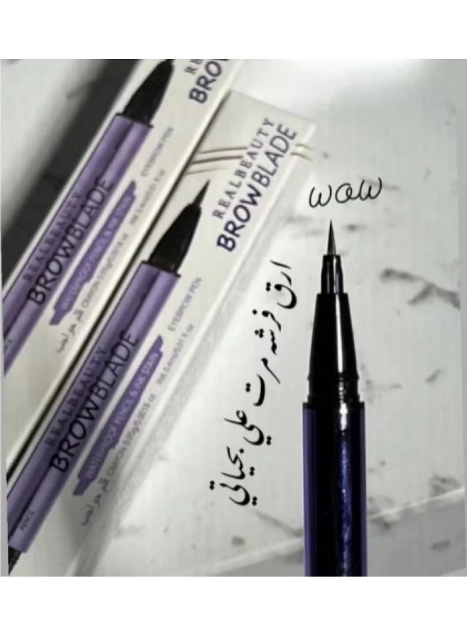 ريال بيوتي قلم حواجب مقاوم للماء يدوم طويلاً، بني غامق 002 - Image 4