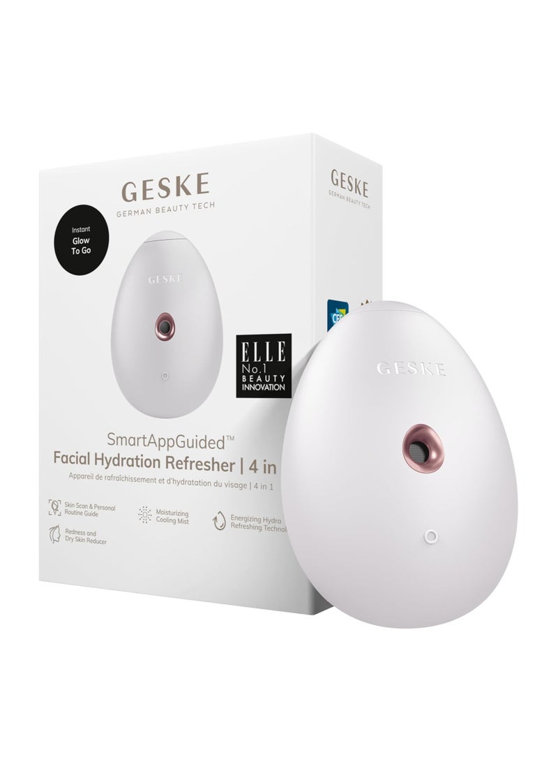 GESKE SmartAppGuided Facial Hydration Refresher | 4 in 1 | Water Atomiser | Face Steamer | Water Spray | Face Mister | Facial Cleansing Device | Spray Mist | Cosmetics | Natural Glow - Starlight - Image 1