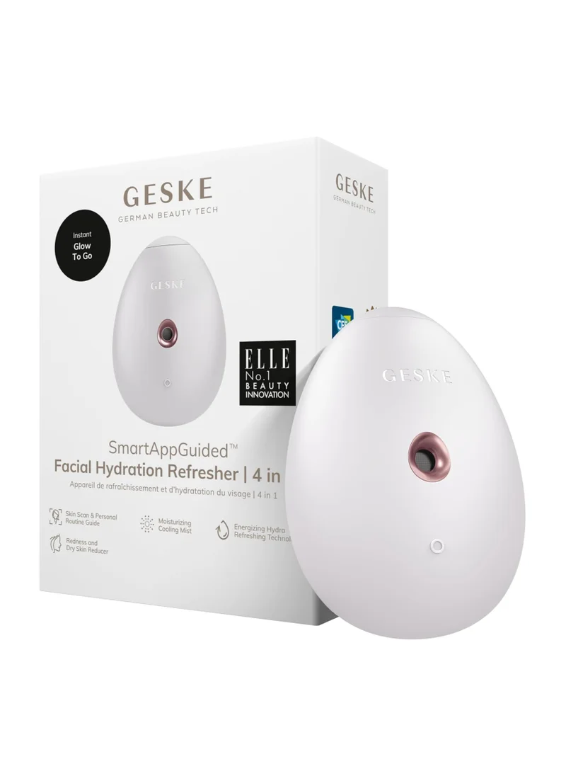 GESKE SmartAppGuided Facial Hydration Refresher | 4 in 1 | Water Atomiser | Face Steamer | Water Spray | Face Mister | Facial Cleansing Device | Spray Mist | Cosmetics | Natural Glow - Starlight