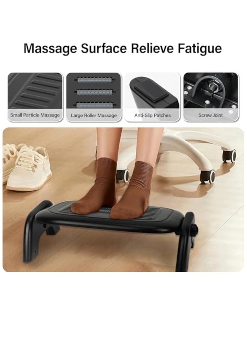 Hihonor Foot Rest for Under Desk at Work, Adjust The Tilt Angle and Height Under Desk Footrest，Work from Home Massage Decompression Foot Rest（Black）  - Image 2
