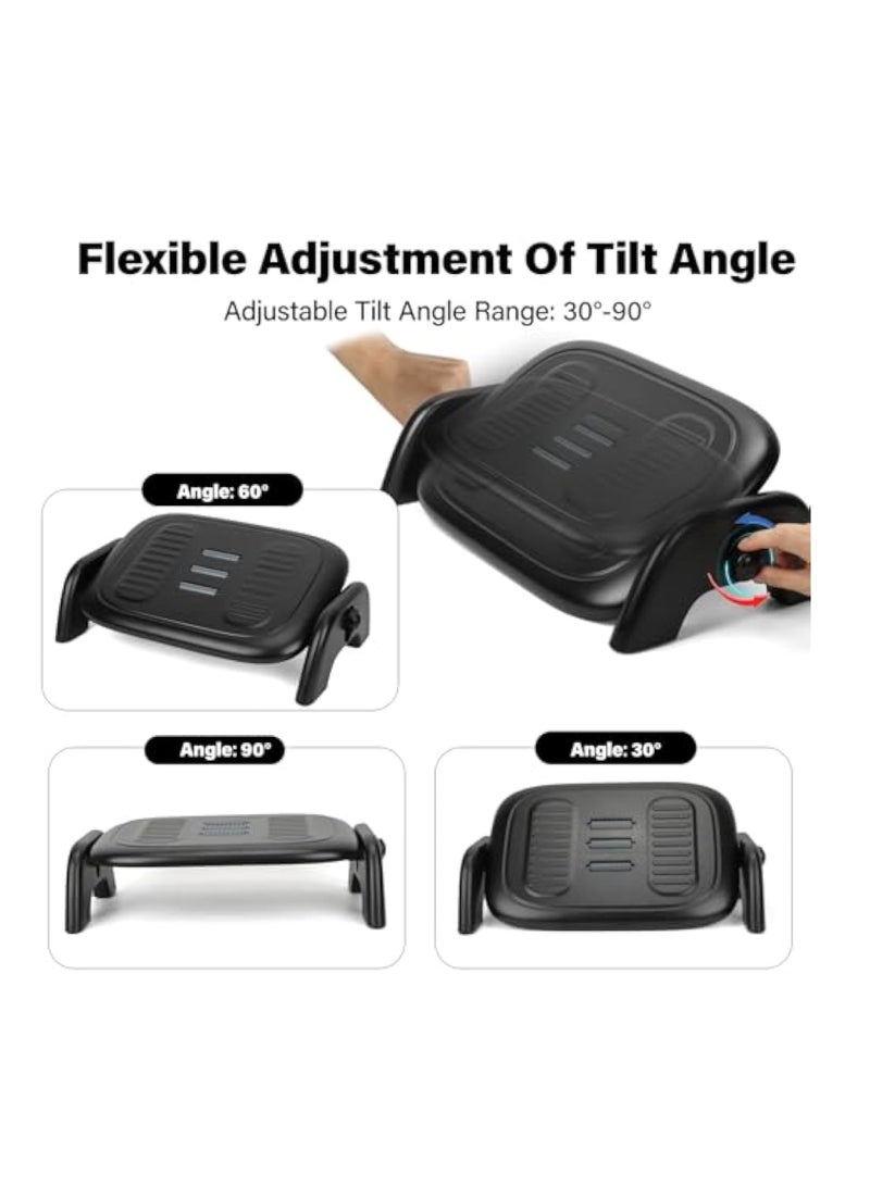 Hihonor Foot Rest for Under Desk at Work, Adjust The Tilt Angle and Height Under Desk Footrest，Work from Home Massage Decompression Foot Rest（Black）  - Image 3