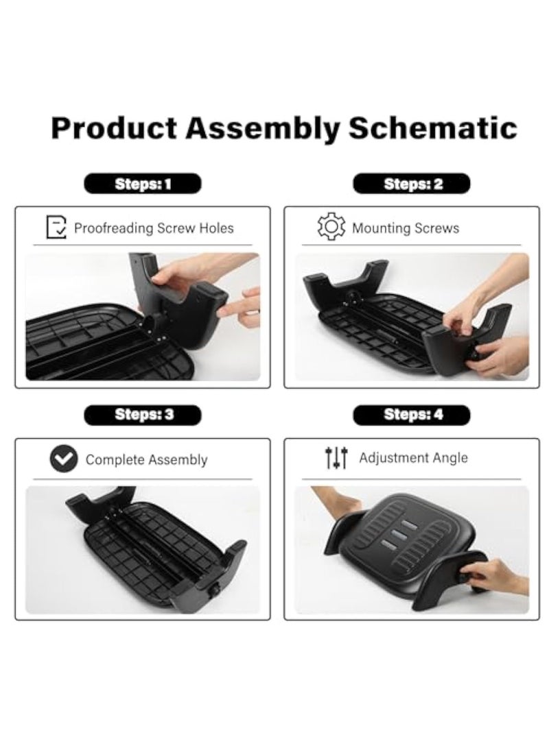Hihonor Foot Rest for Under Desk at Work, Adjust The Tilt Angle and Height Under Desk Footrest，Work from Home Massage Decompression Foot Rest（Black）  - Image 5
