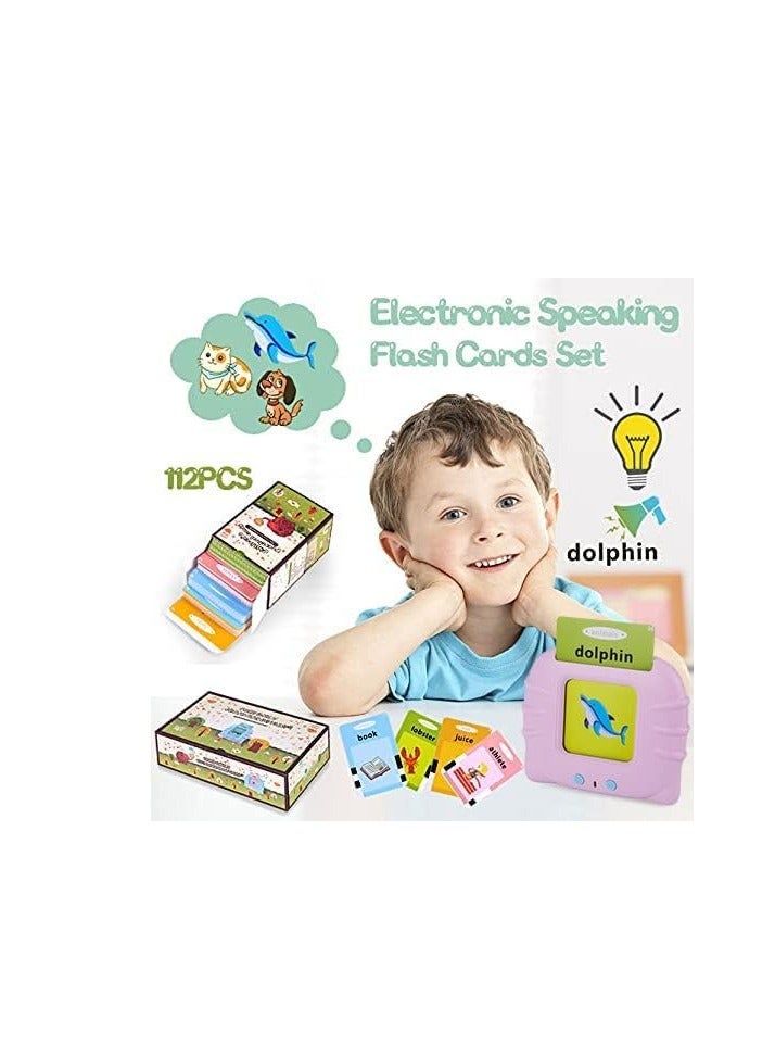 MAGIC VAULT Flash Cards Learning Toys for 2 3 4 5 6 Year Old Kids, Boys and Girls Autism Sensory Toys, 112 Pcs 224 Sight Words with Audible Sound Birthday Gifts for Kids Pink - Image 2