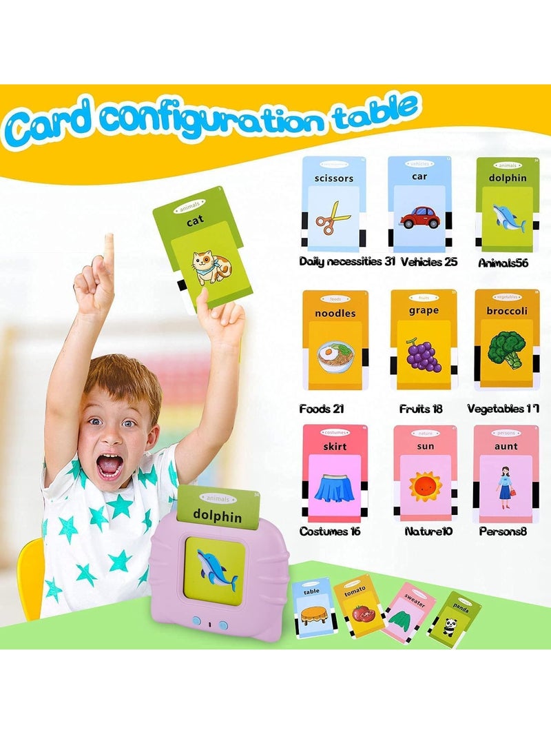 MAGIC VAULT Flash Cards Learning Toys for 2 3 4 5 6 Year Old Kids, Boys and Girls Autism Sensory Toys, 112 Pcs 224 Sight Words with Audible Sound Birthday Gifts for Kids Pink - Image 3