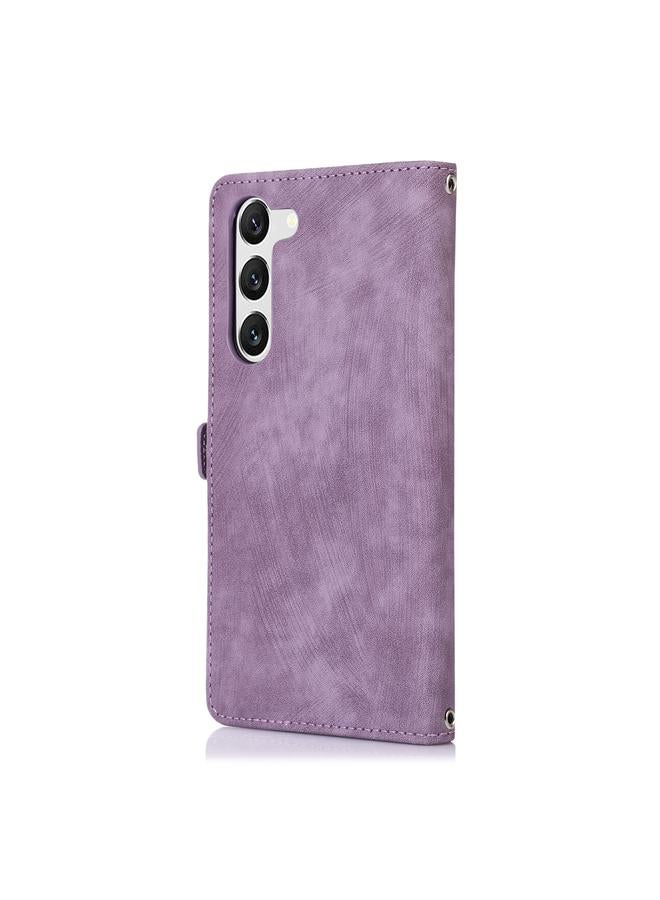 erorex Case For Samsung Galaxy S23 5G Zipper Card Slot Buckle Wallet Leather Phone Case - Image 3