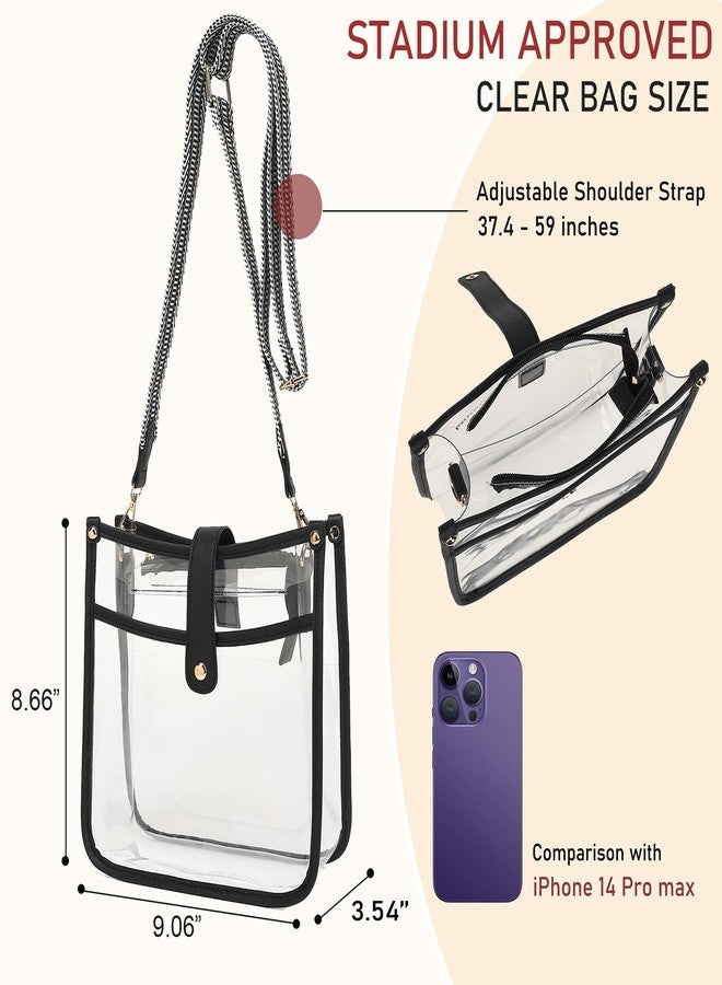 LOXOMU Clear Bag for Stadium Events - Clear Crossbody Bag Stadium Approved with Guitar Strap, Clear Stadium Bags for Women for Concerts, Festival - Image 3