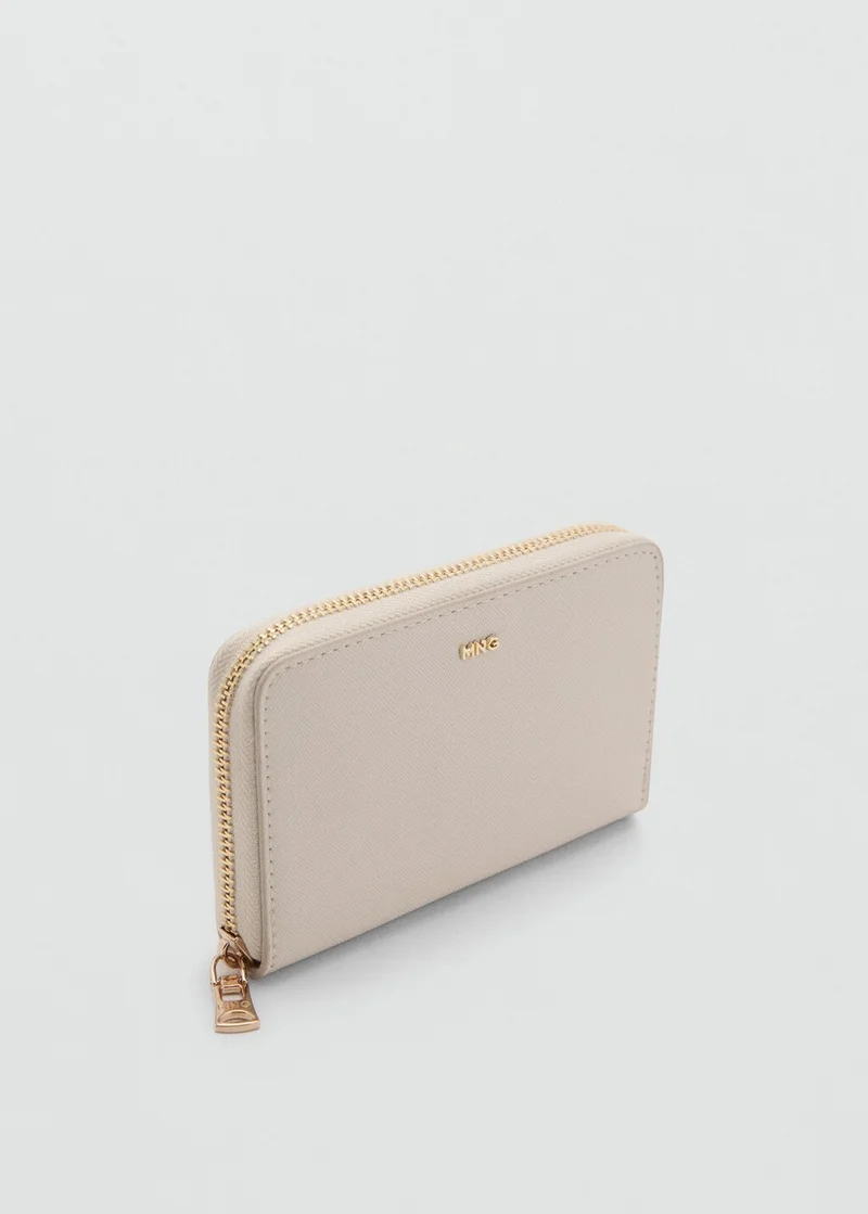 MANGO Saffiano-effect wallet