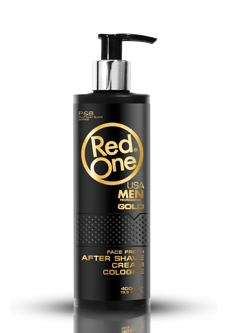 ريد ون كريم كولونيا ما بعد الحلاقة جولد للوجه 400 مل – عطر يدوم طويلاً وراحة للبشرة - Image 1