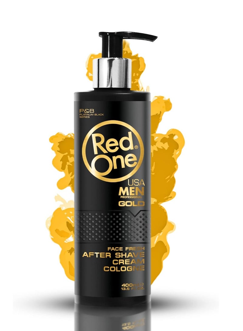 ريد ون كريم كولونيا ما بعد الحلاقة جولد للوجه 400 مل – عطر يدوم طويلاً وراحة للبشرة - Image 2