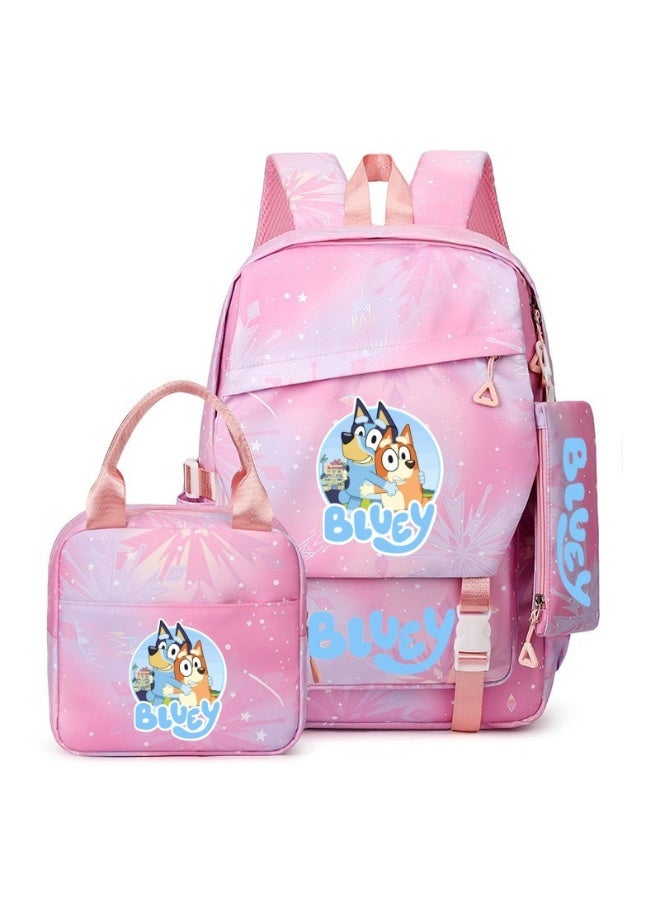 bluey backpack pencil case satchel three-piece suit for primary and middle school students lightweight shoulder outdoor trend backpack - Image 1