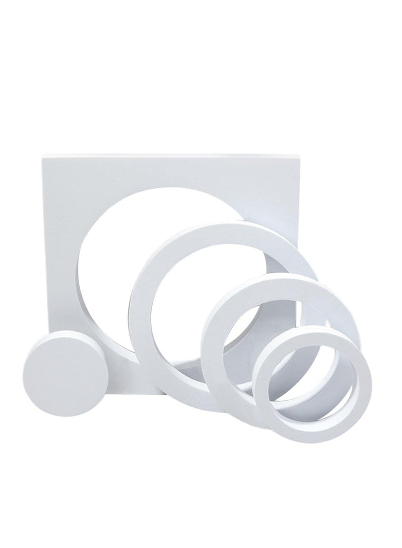 5pcs Hard Foam Shapes Makeup Tools Studio Shooting Props Geometric Cube Cosmetics For Lipstick Craft Photography Background (White) - Image 1