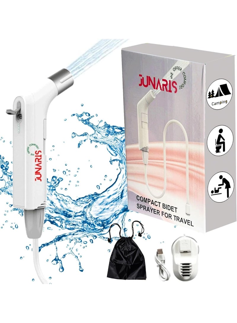 جوناريس شطاف محمول للسفر | بخاخ عالي الجودة للنظافة الشخصية قابل لإعادة الشحن عبر USB للتخييم والسفر والاستخدام الخارجي | شطاف محمول للتخييم | شطاف متنقل - Image 1