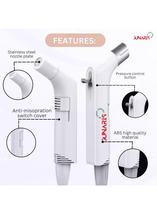جوناريس شطاف محمول للسفر | بخاخ عالي الجودة للنظافة الشخصية قابل لإعادة الشحن عبر USB للتخييم والسفر والاستخدام الخارجي | شطاف محمول للتخييم | شطاف متنقل - Image 5
