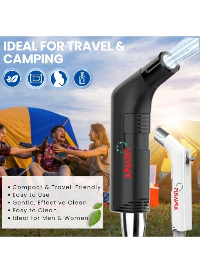 جوناريس شطاف محمول للسفر | بخاخ عالي الجودة للنظافة الشخصية قابل لإعادة الشحن عبر USB للتخييم والسفر والاستخدام الخارجي | شطاف محمول للتخييم | شطاف متنقل - Image 3