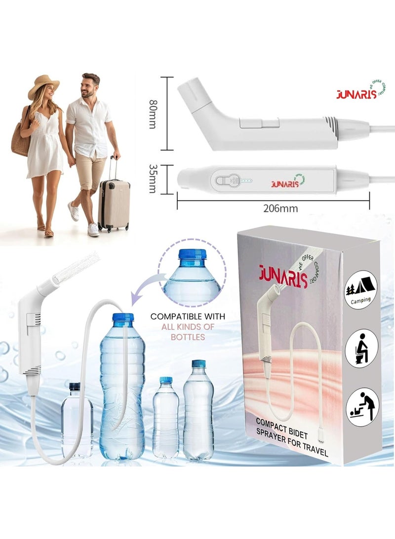 جوناريس شطاف محمول للسفر | بخاخ عالي الجودة للنظافة الشخصية قابل لإعادة الشحن عبر USB للتخييم والسفر والاستخدام الخارجي | شطاف محمول للتخييم | شطاف متنقل - Image 2