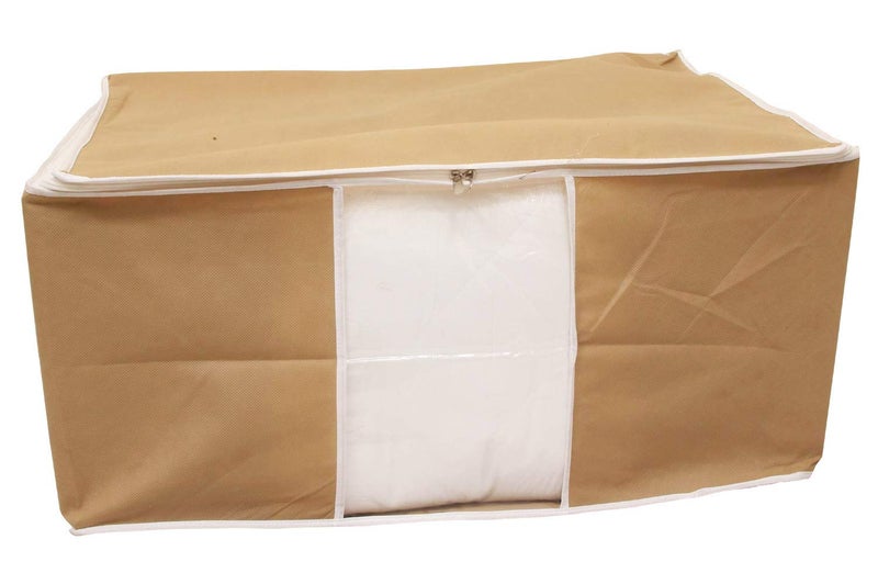 Kuber Industries Kuber Industries 2 Piece Non Woven Underbed Storage Bag Storage Organiser Blanket Cover with Transparent Window Extra Large Brown CTKTC134834 - Image 4
