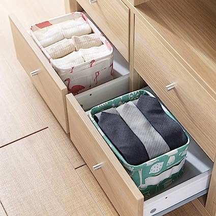 VLTUJA Foldable Waterproof Baskets Square Cotton Organizer Box with Handles Storage Basket Decorative Fabric Tray Storage Canvas Storage Bins MultiPattern 3 - Image 5